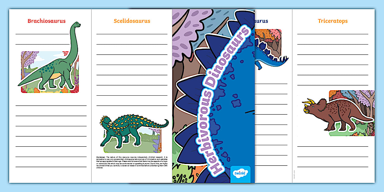 Herbivorous Dinosaurs Leaflet Template (teacher made)