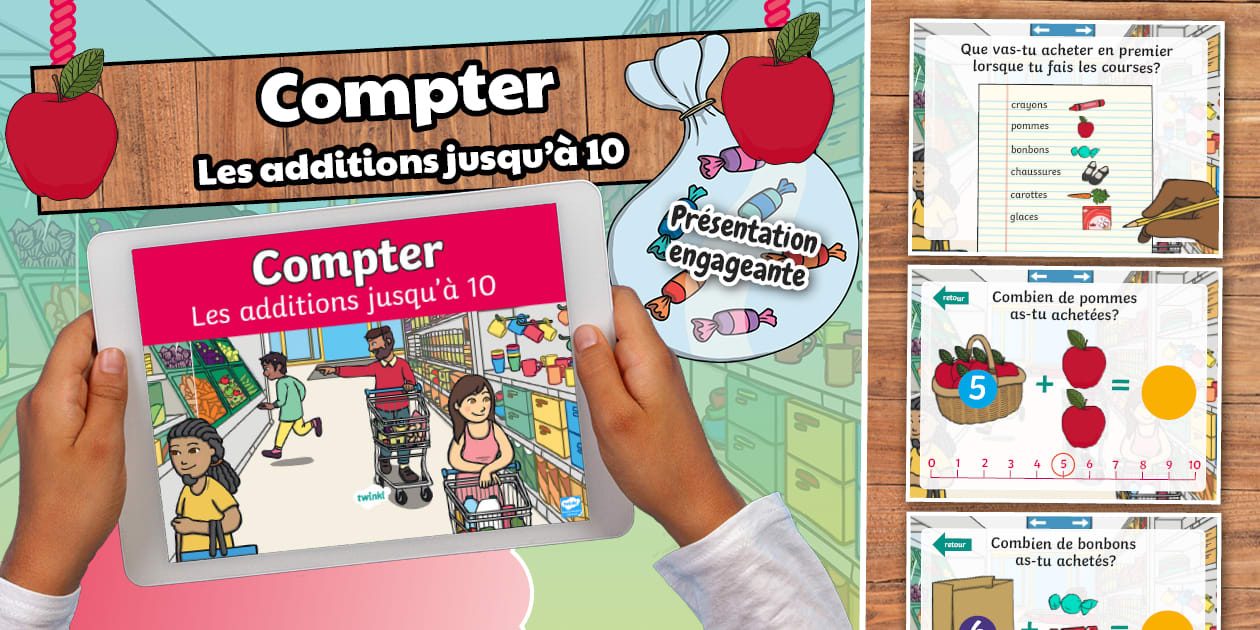 PowerPoint : Compter - Les additions jusqu'à 10