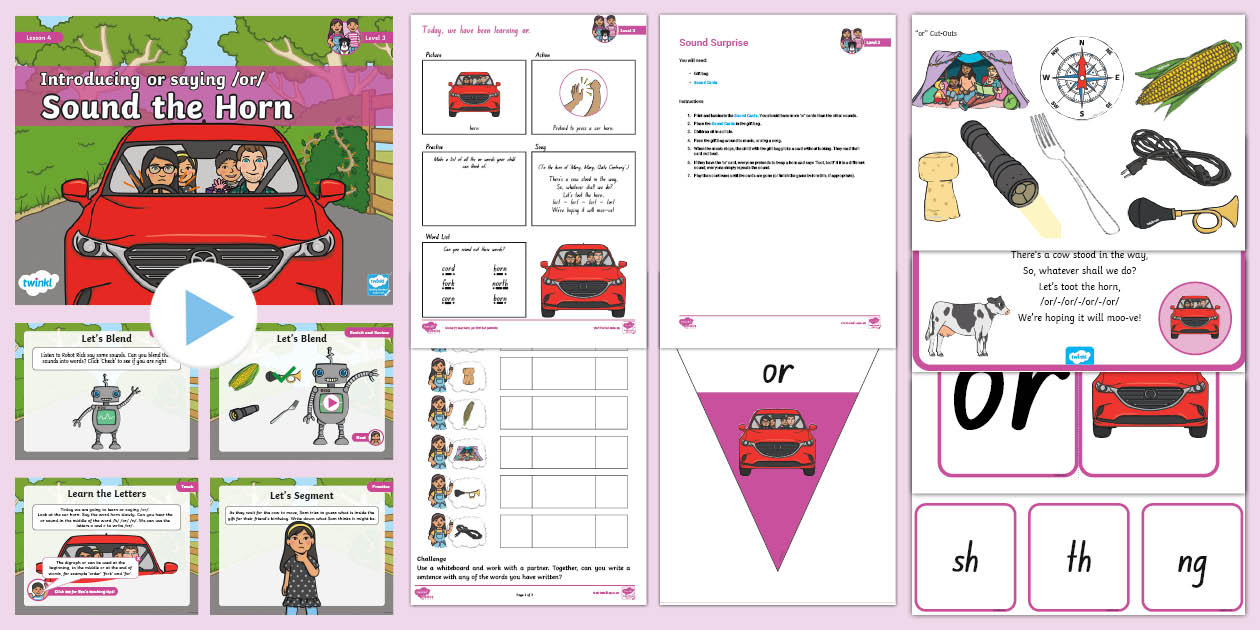 Phonics Level 3 Week 5 Lesson 4 Pack 'or' words phonics