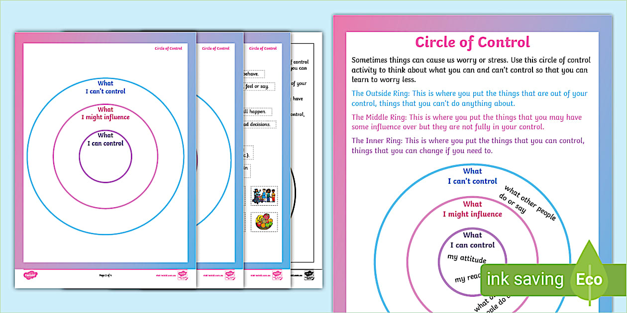 Circle of Control Worksheet (teacher made) - Twinkl