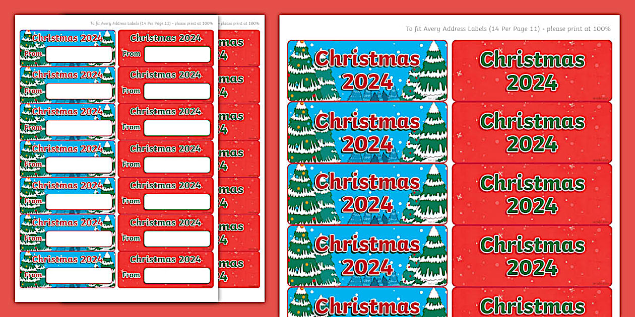 Christmas 2024 Labels (teacher made) - Twinkl