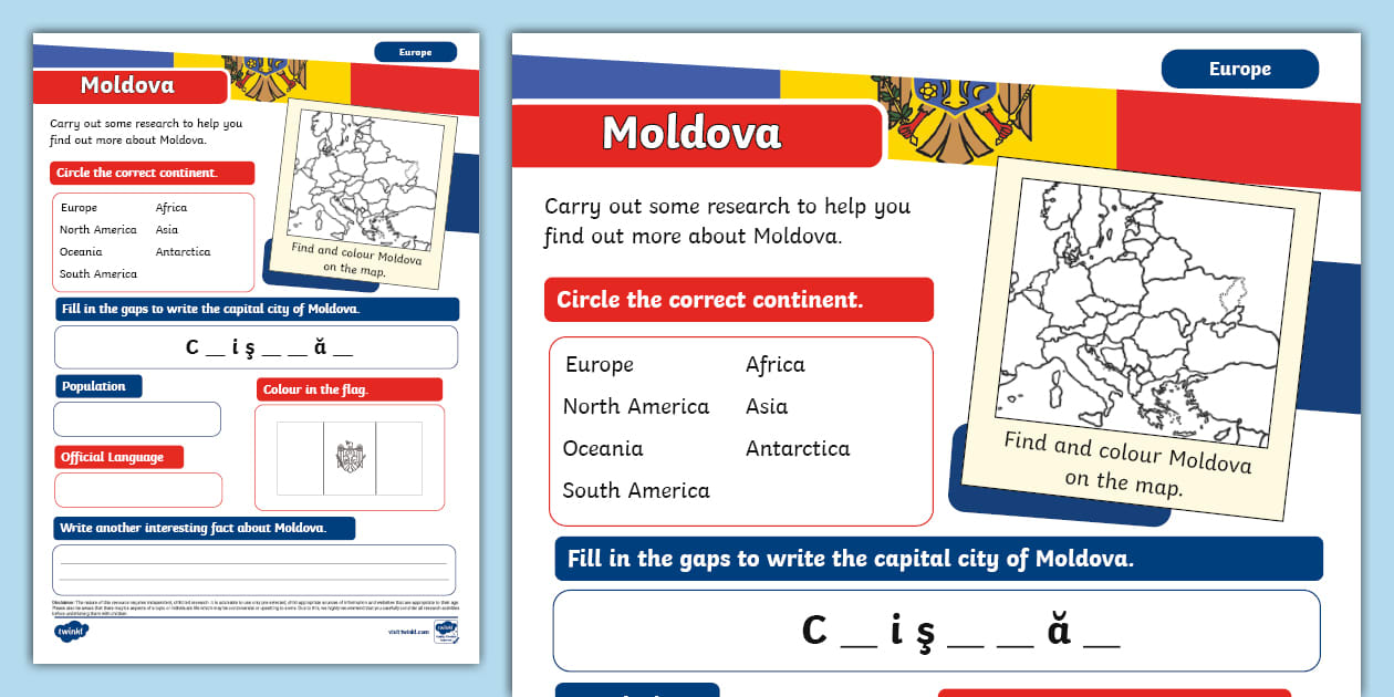 Moldavan Science Moldova Research Activity KS1 - Geography - Twinkl
