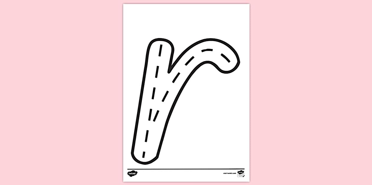 NZ Lowercase R Road Lettering Colouring | Colouring Sheets