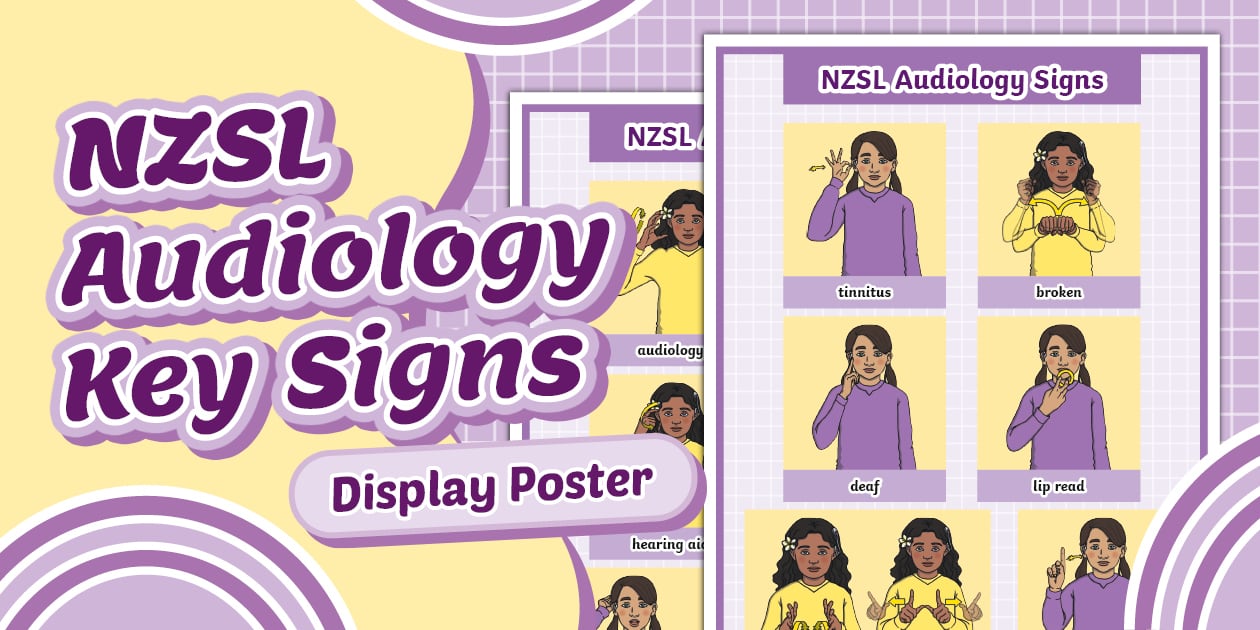 Key Poaster NZSL Audiology Key Signs Display Poster