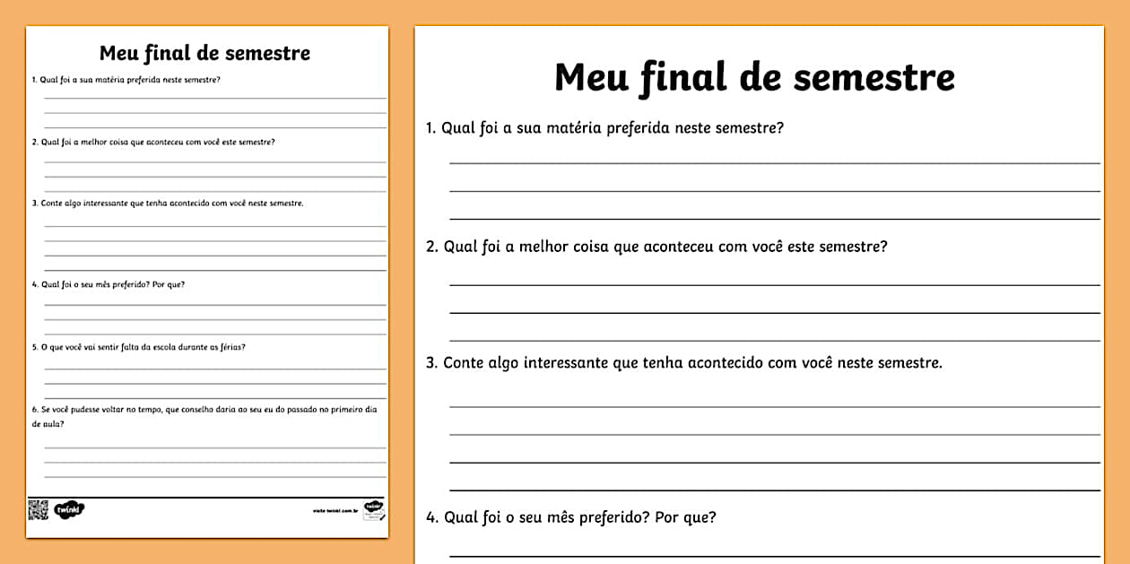 Meu final de semestre (Teacher-Made) - Twinkl