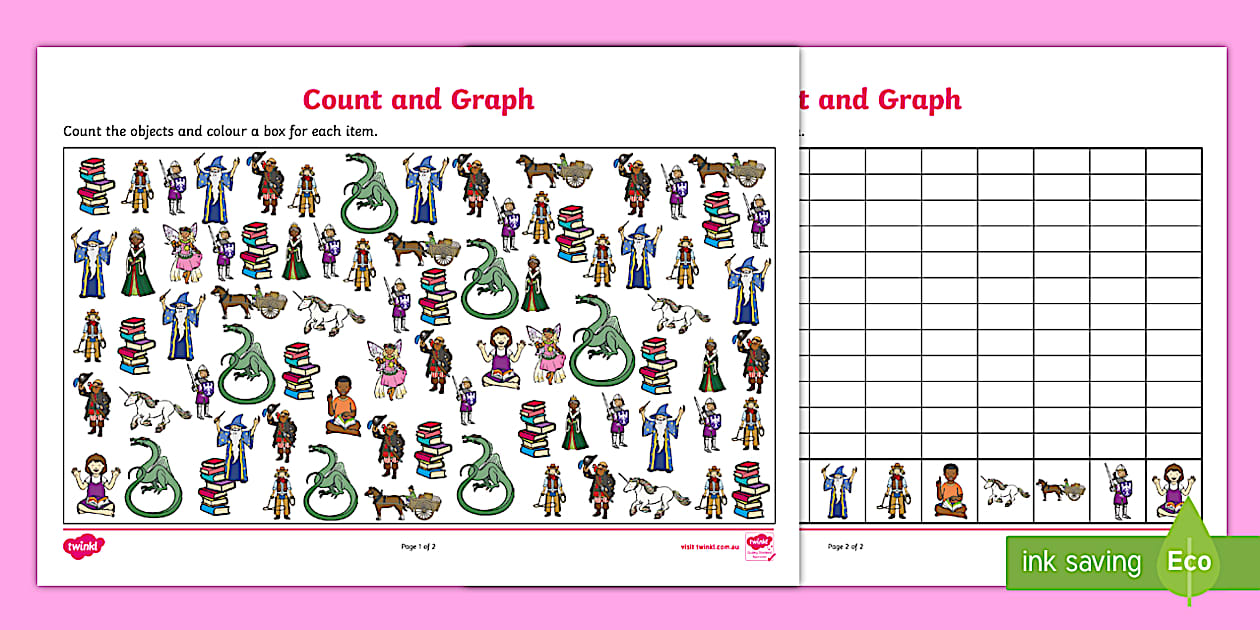 TAS World Book Day Count and Graph Worksheet (teacher made)