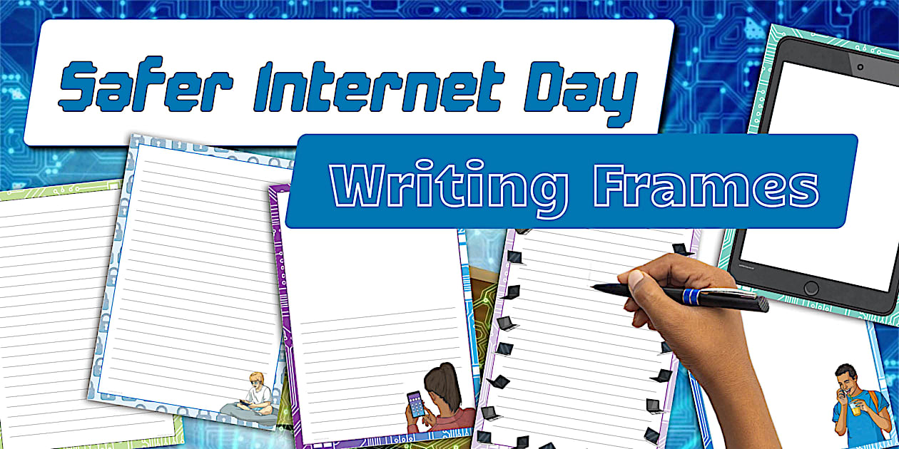 Internet Frame Designs Safer Internet Day Writing Frames