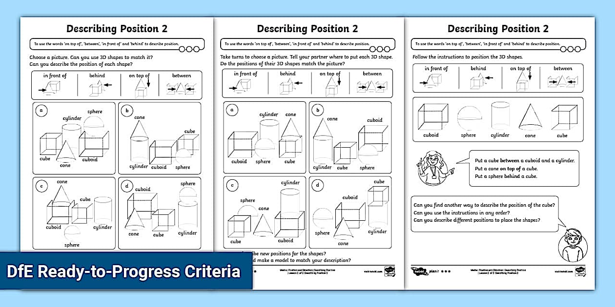 👉 PlanIt Maths Describing Position Activity Sheets