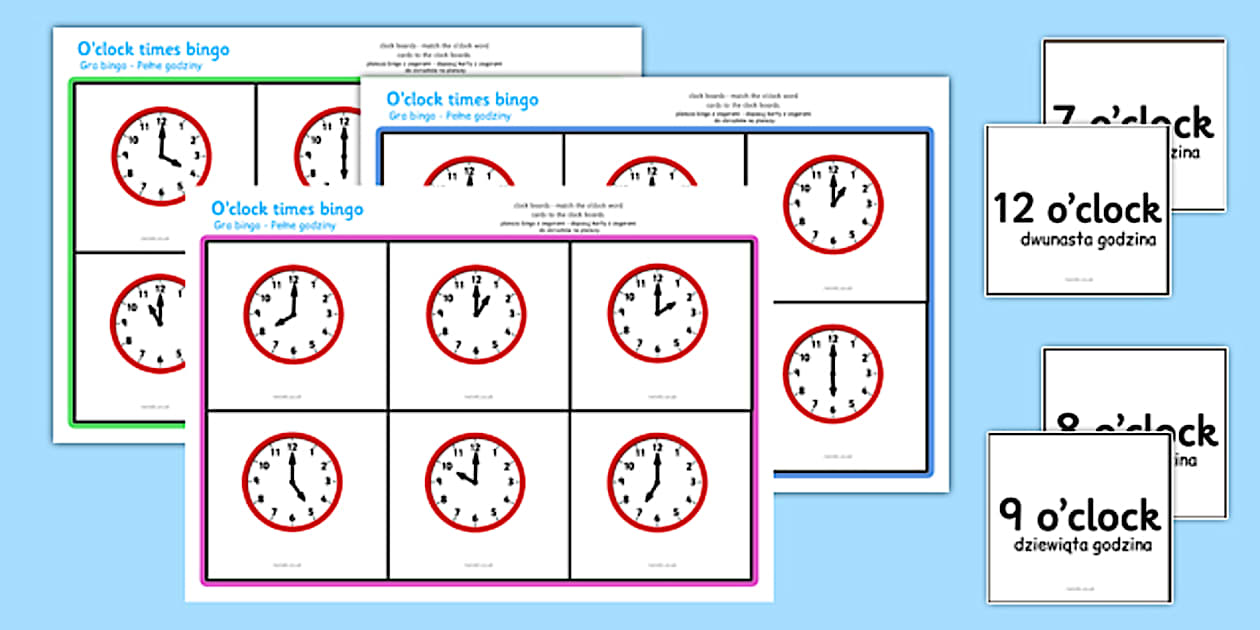 O'clock Times Bingo Polish Translation - Twinkl