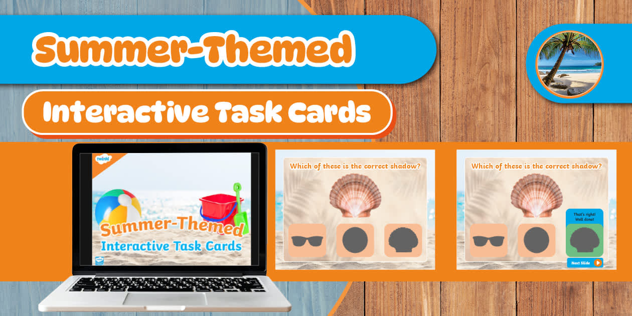 Summer-Themed Interactive Task Cards