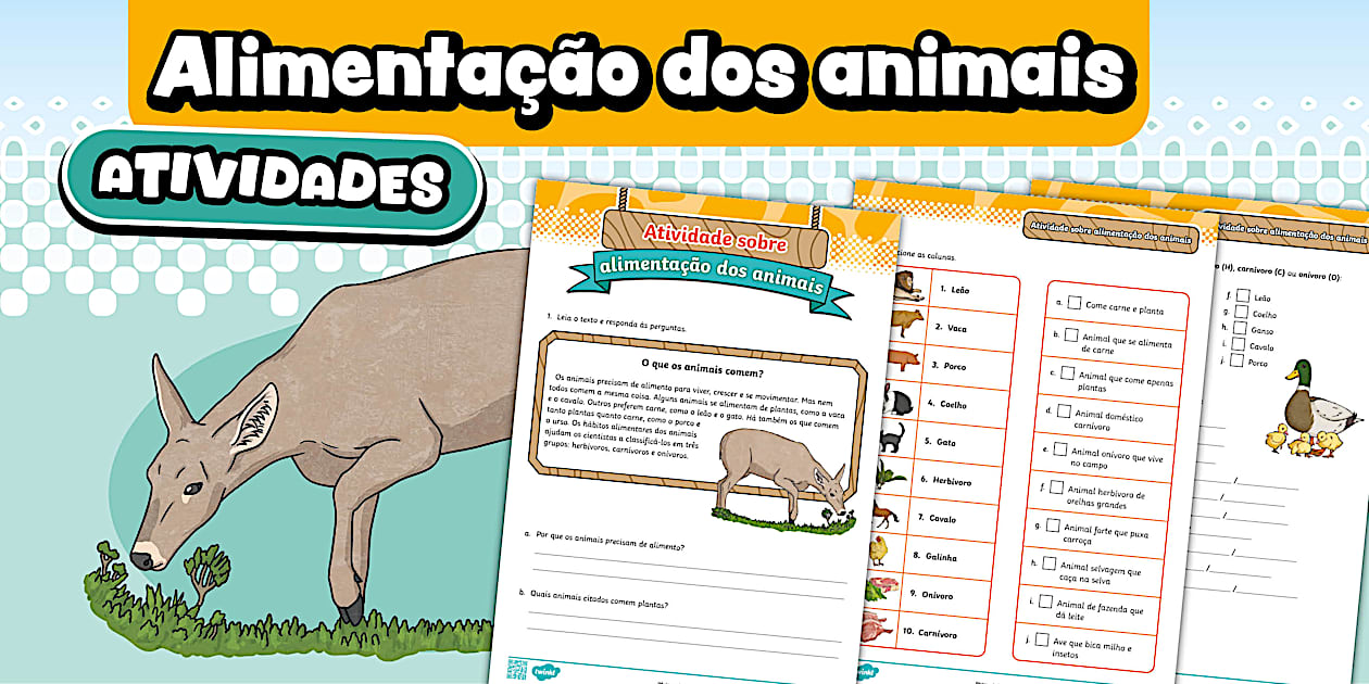 Atividade sobre {alimentação dos animais}