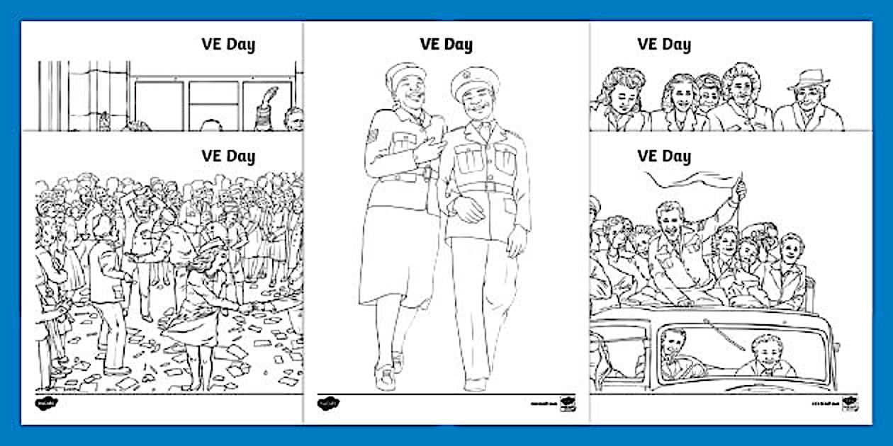 KS2 VE Day 80th Anniversary Colouring Sheets (teacher made)