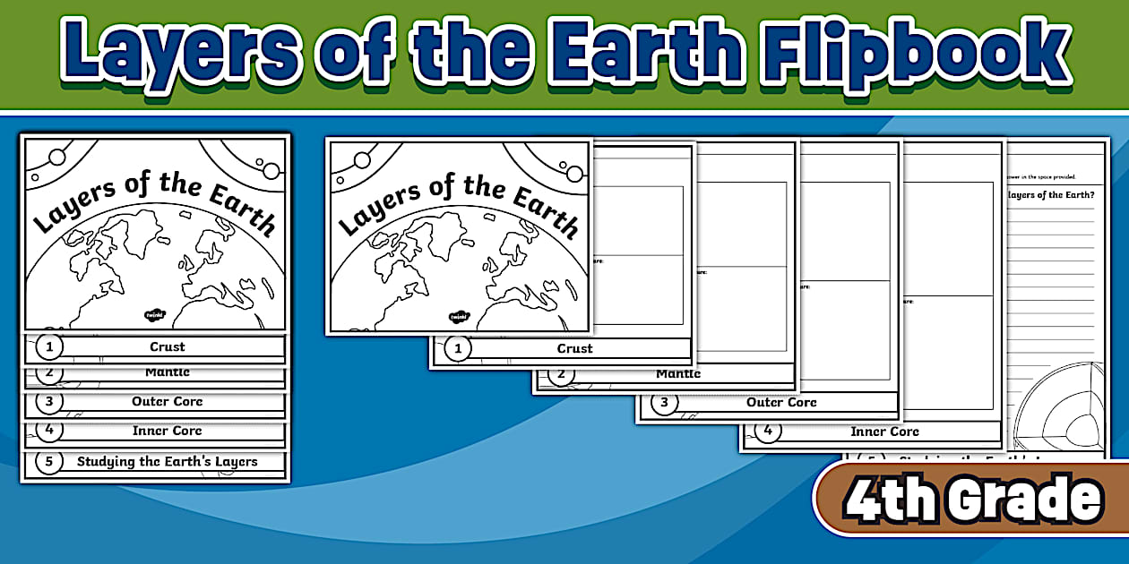 Fourth Grade Layers of the Earth Review Flipbook