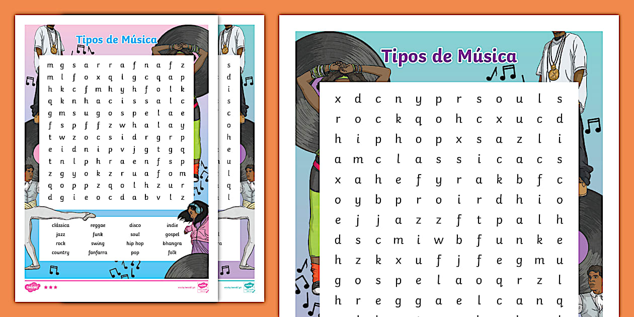Sopa de Letras: Tipos de Música (teacher made) - Twinkl