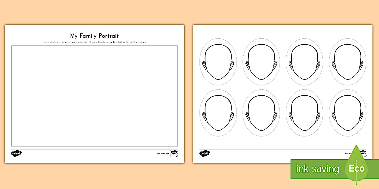 My Family Portrait Cut and Paste Worksheet / Worksheet