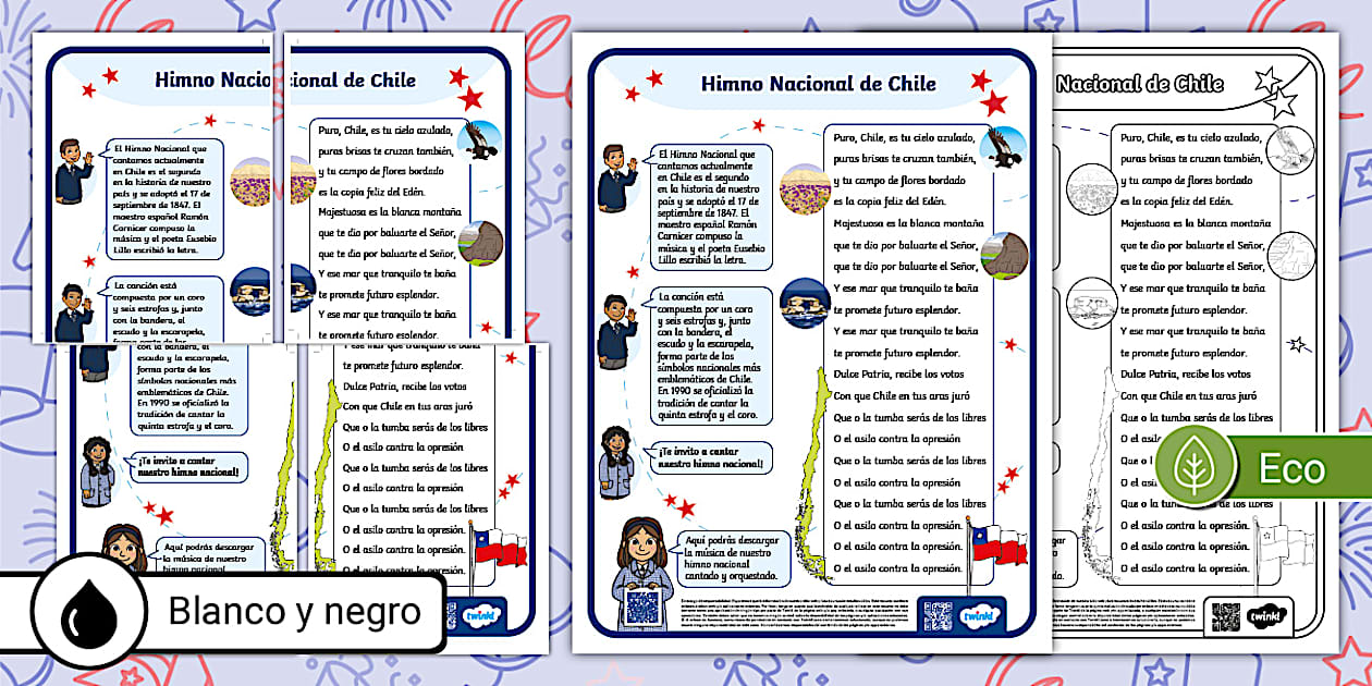 Cartel Himno Nacional Chile (Hecho por educadores) - Twinkl
