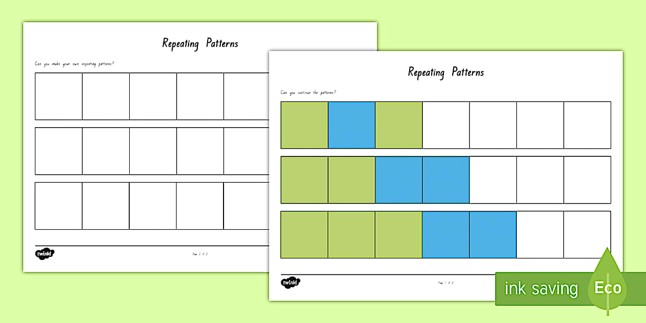 Repeating Patterns Worksheet / Worksheet - Twinkl