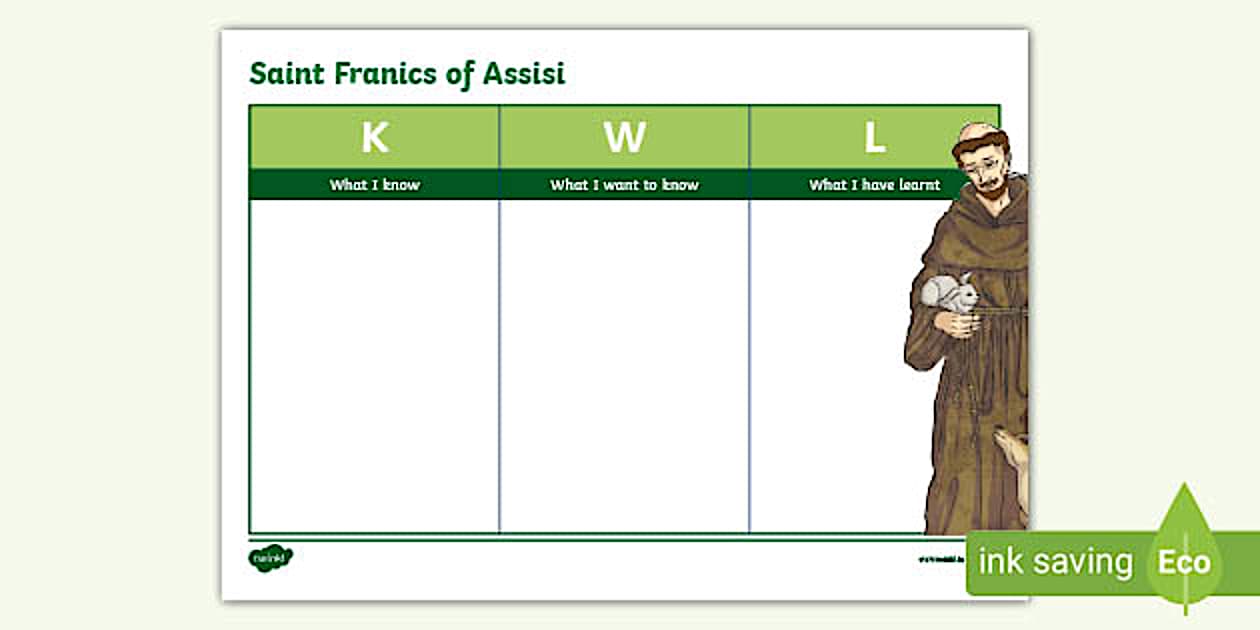 Saint Francis of Assisi KWL Chart