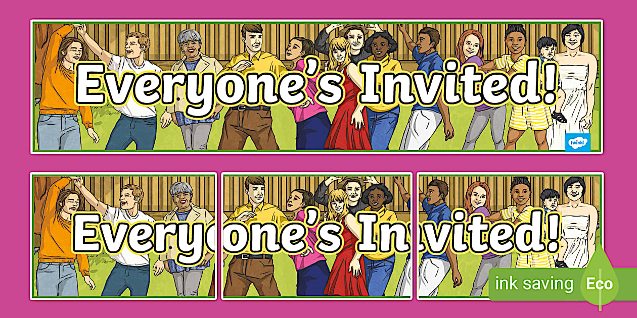 Everyone's Invited Display Banner for decoration. - Twinkl