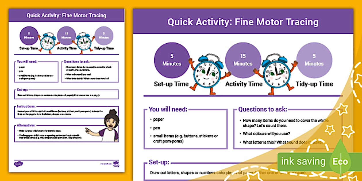 Quick Activity Fine Motor Tracing (teacher made) Twinkl