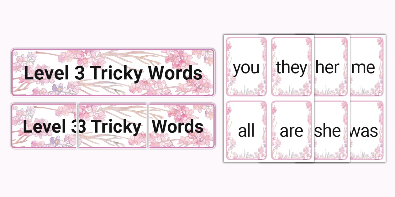 Phonics Level 3 Tricky Words Cards (creat de profesori)