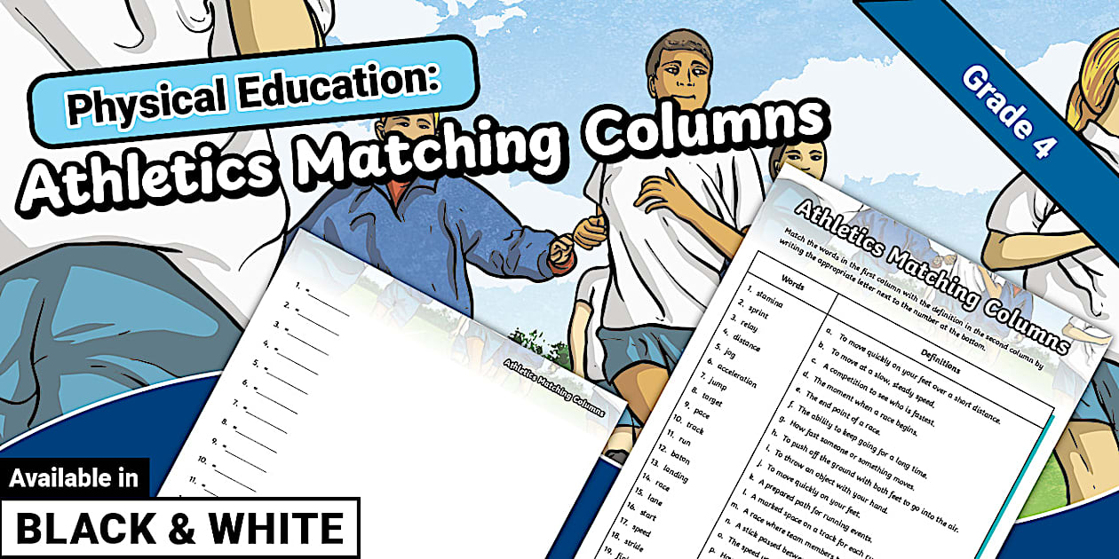 Gr4 PE–Athletics Matching Columns–Activity Sheet(CAPS Aligned)