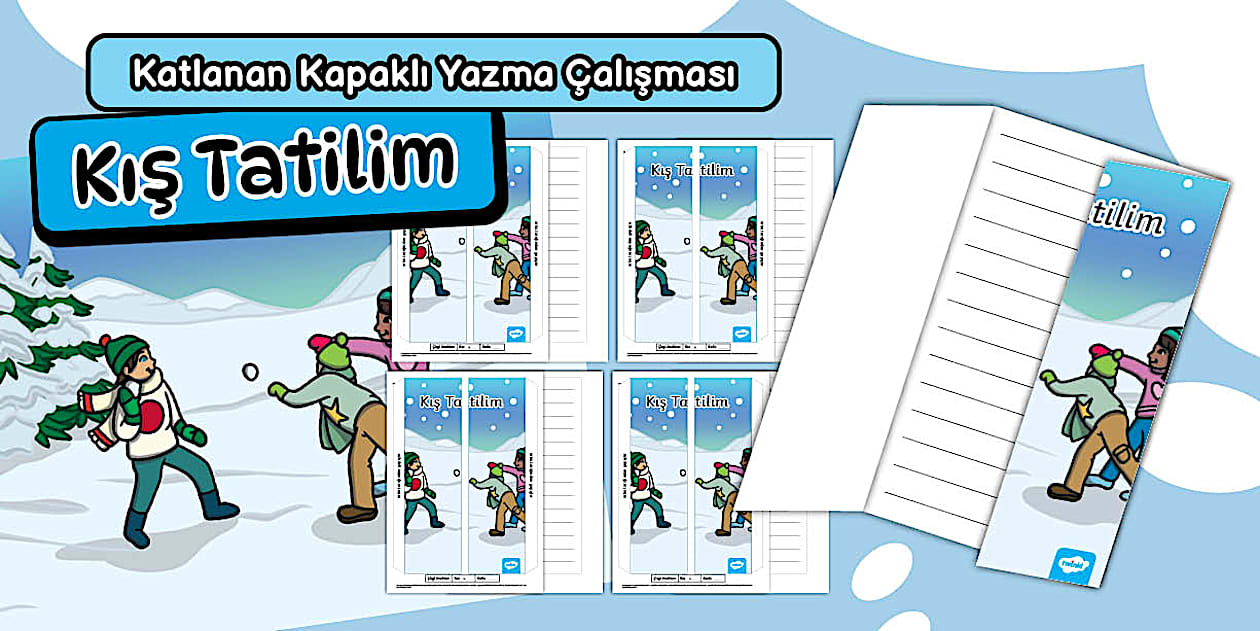 Kış Tatilim | Katlanan Kapaklı Yazma Çalışması-Twinkl