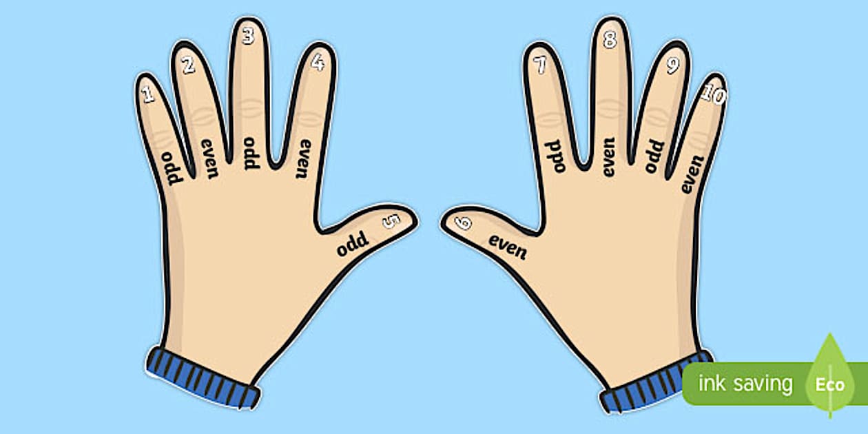 Odd and Even Hand Visual Aid (teacher made) - Twinkl