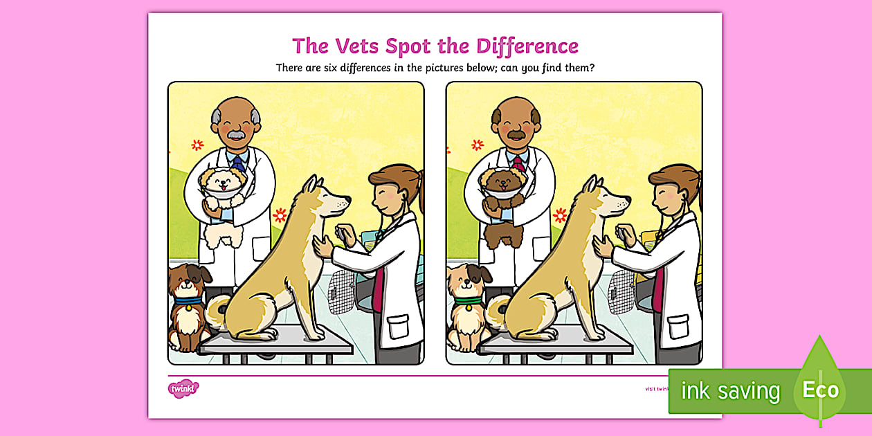 The Vets Aistear Spot the Difference Worksheet