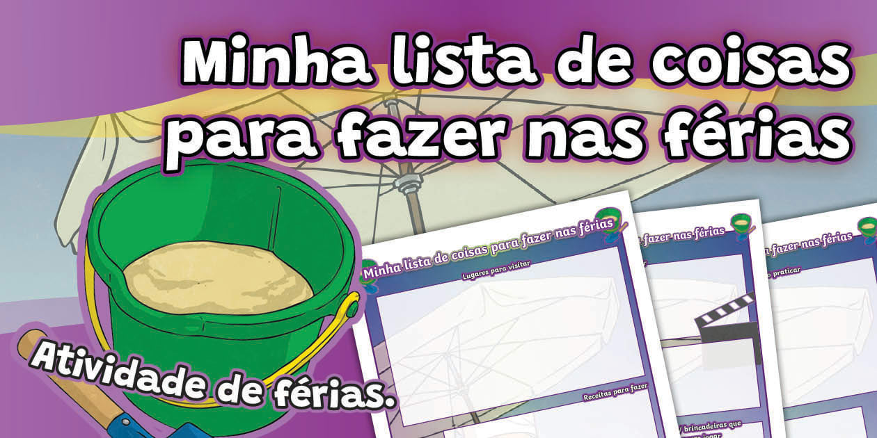 Minha {lista} de atividades para férias