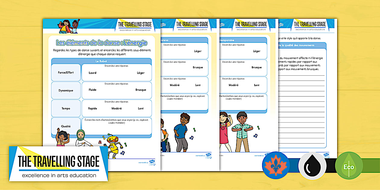 FREE! - The Elements of Dance Energy Worksheet French