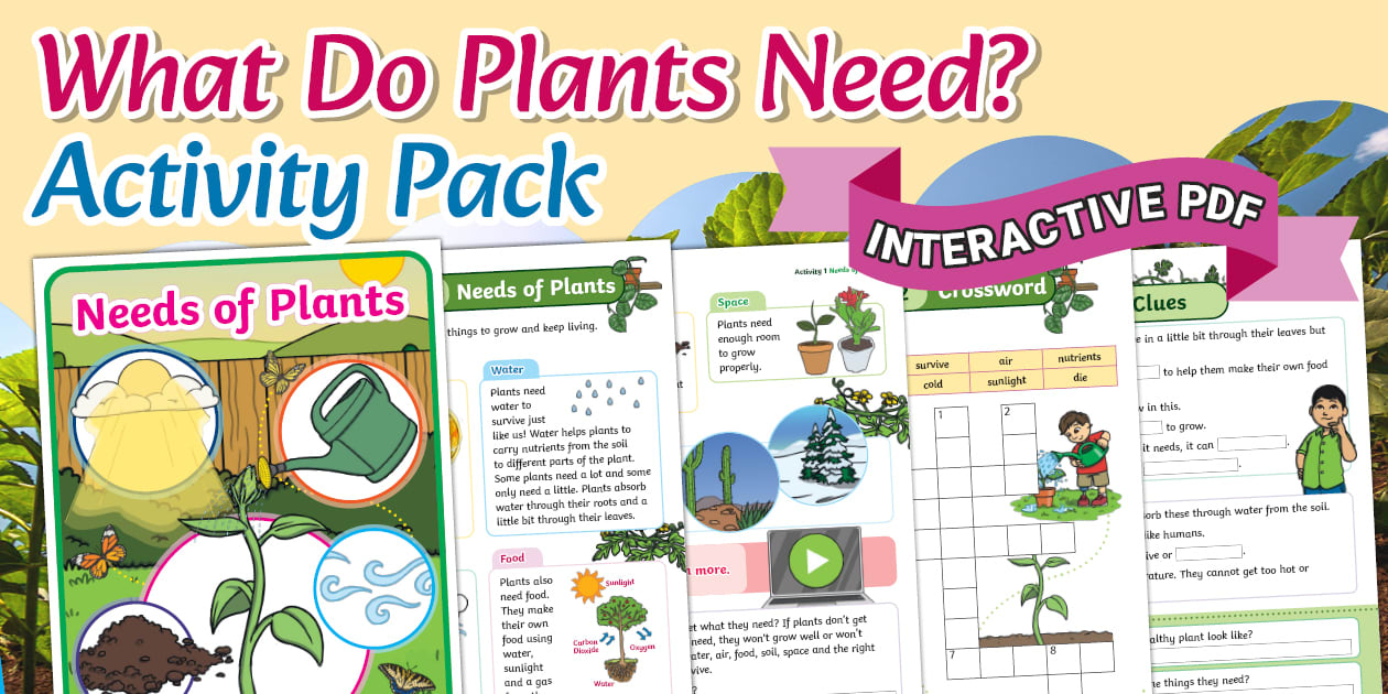What Do Plants Need? Interactive PDF Activity Pack