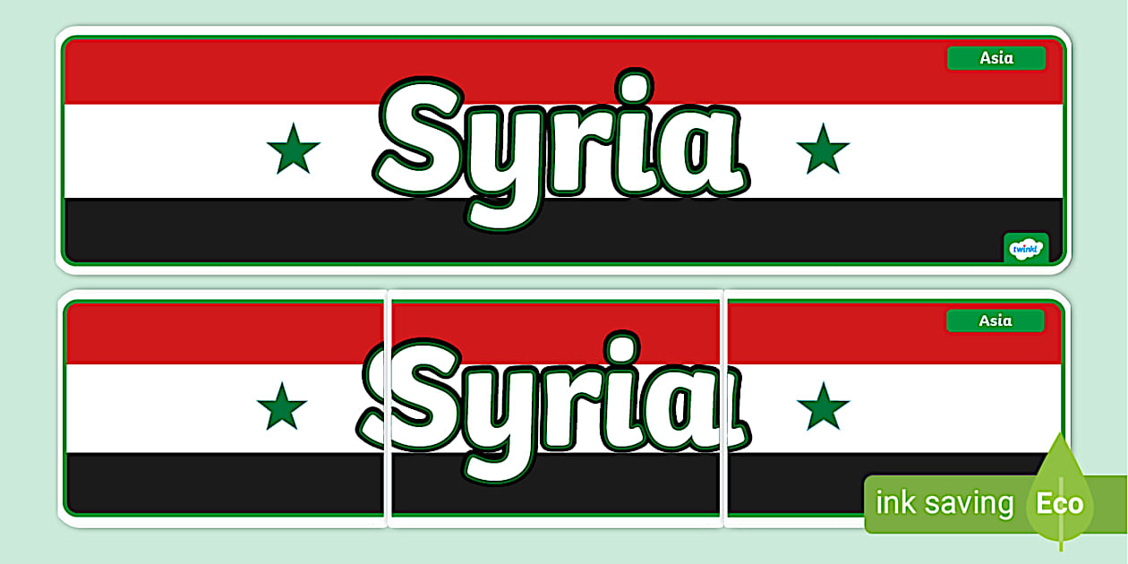 KS1 Syria Display Banner - Twinkl - Geography (teacher made)