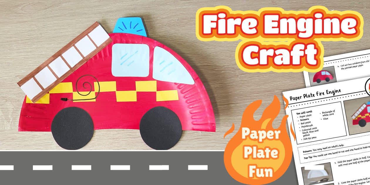 Paper Plate Fire Engine
