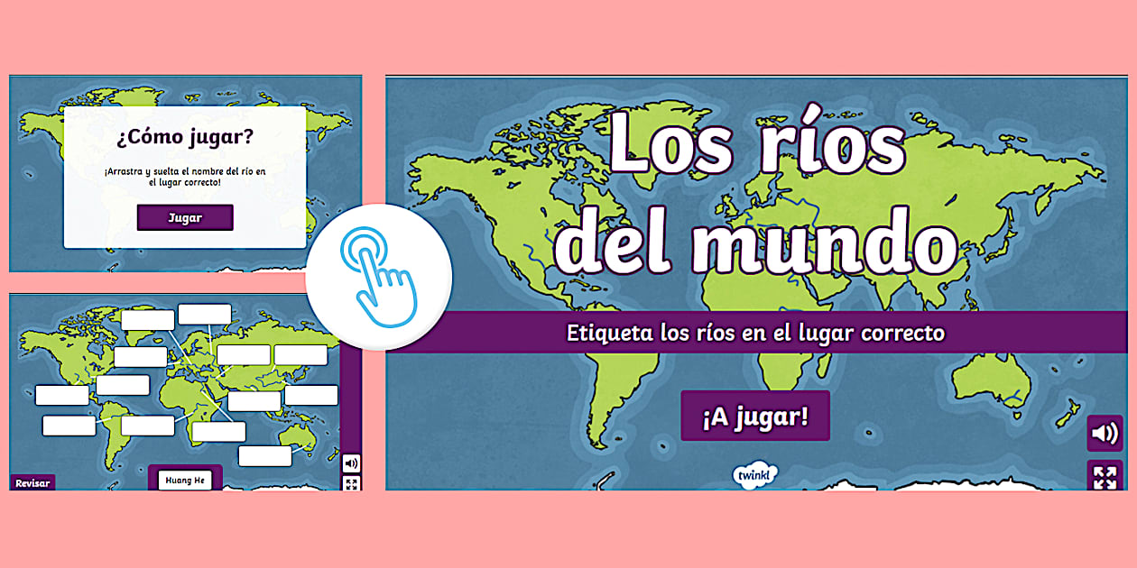 Juego para etiquetar los principales ríos del mundo