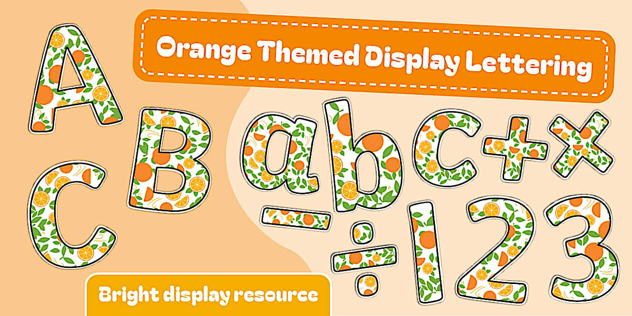 * NEW * Orange Themed Display Lettering