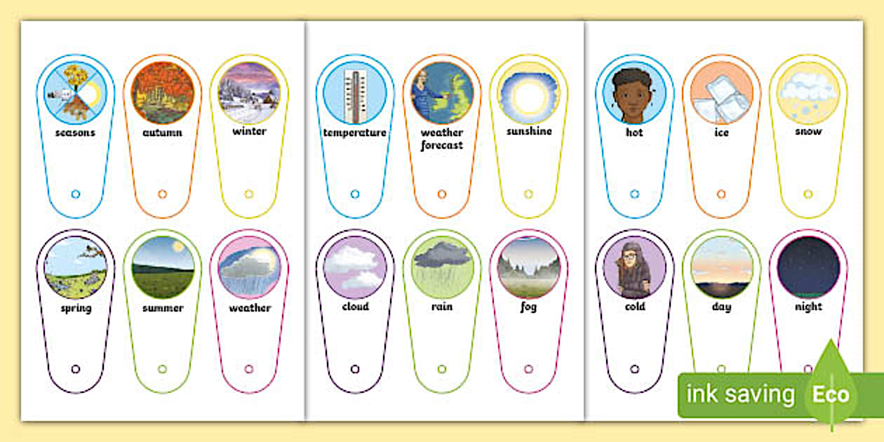 Science Key Word Fan: Seasonal Change (teacher made)
