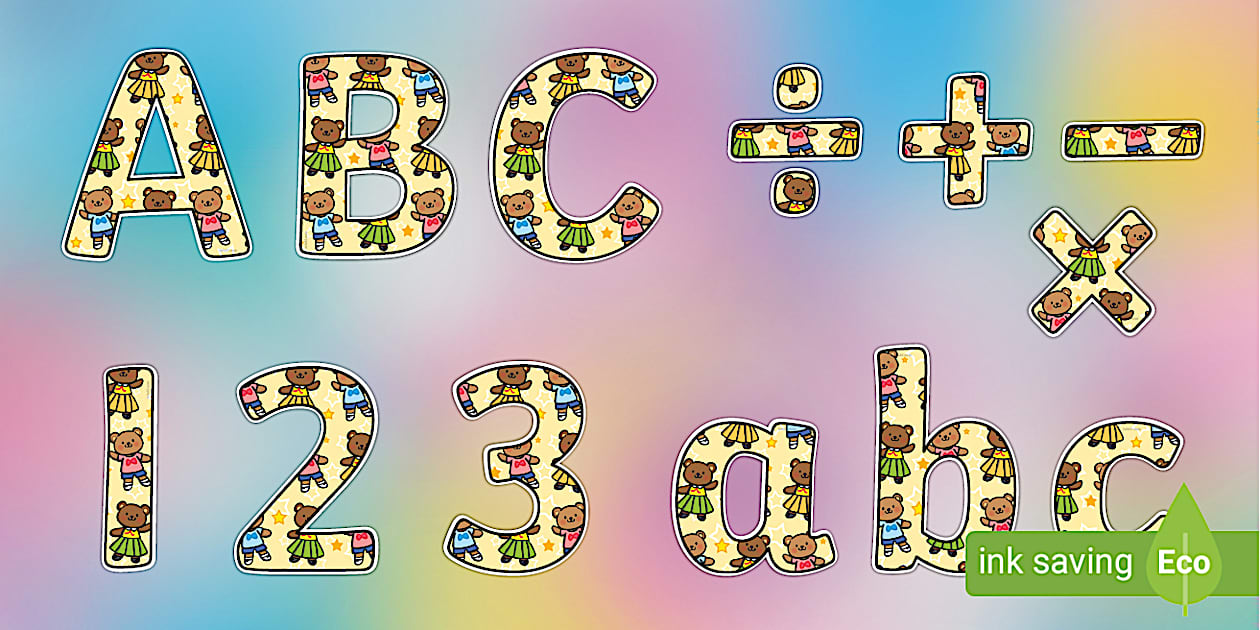 Teddy Bear Display Lettering
