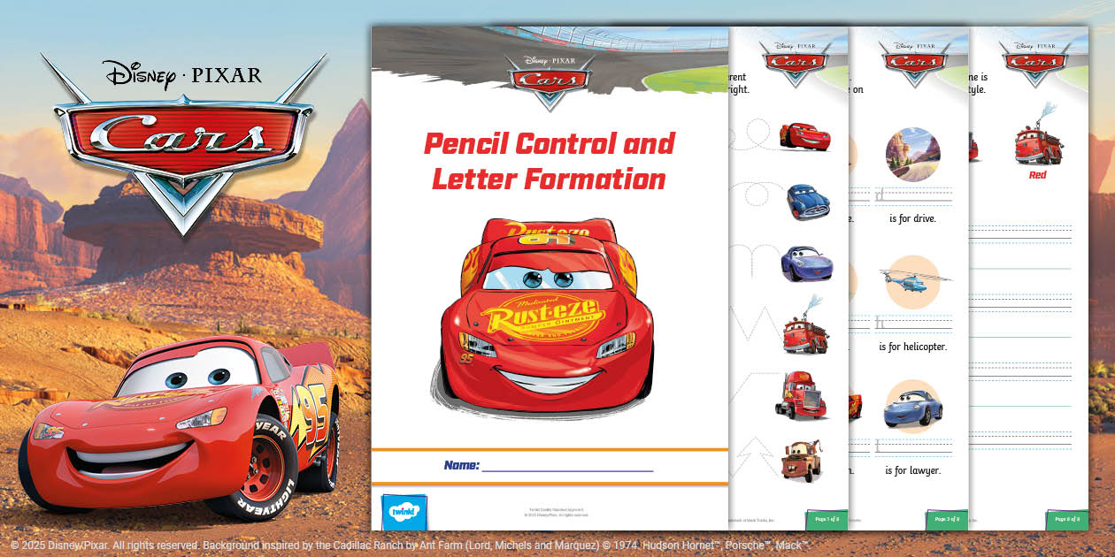Lightning McQueen Writing Activity Booklet | Twinkl | Disney