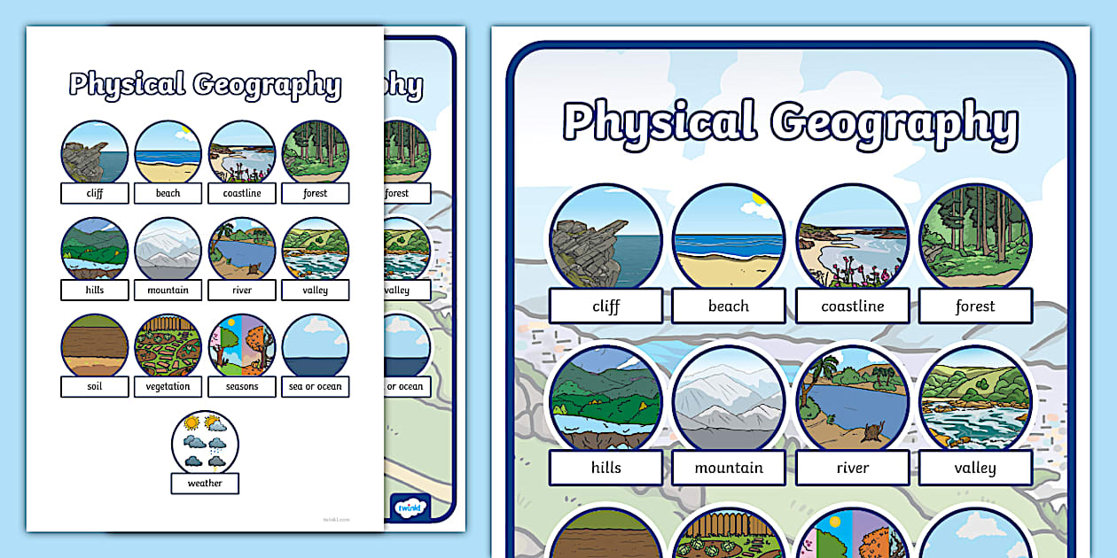 Physical Geography Vocabulary KS1 Poster Twinkl Geography Physical Geography Vocabulary KS1 Poster Twinkl Geography
