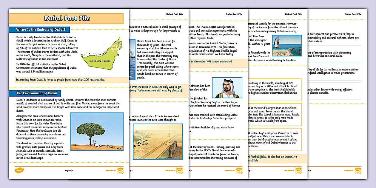 Dubai Fact File KS2 (teacher made) - Twinkl