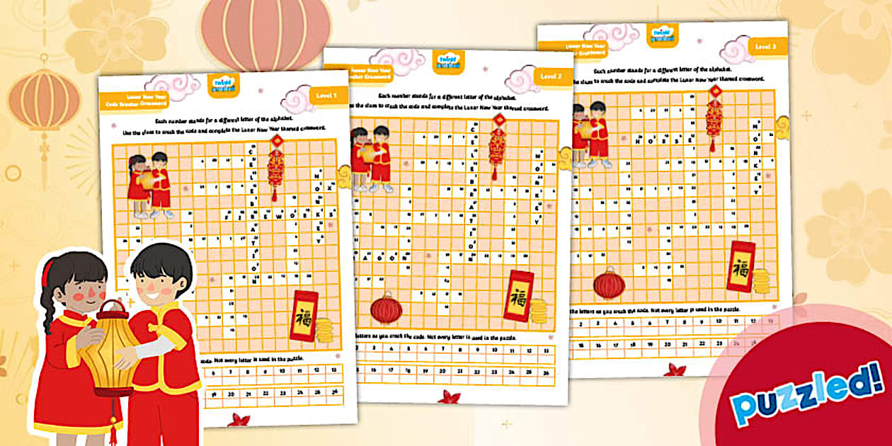 Lunar New Year Code Breaking Crossword Twinkl Puzzled