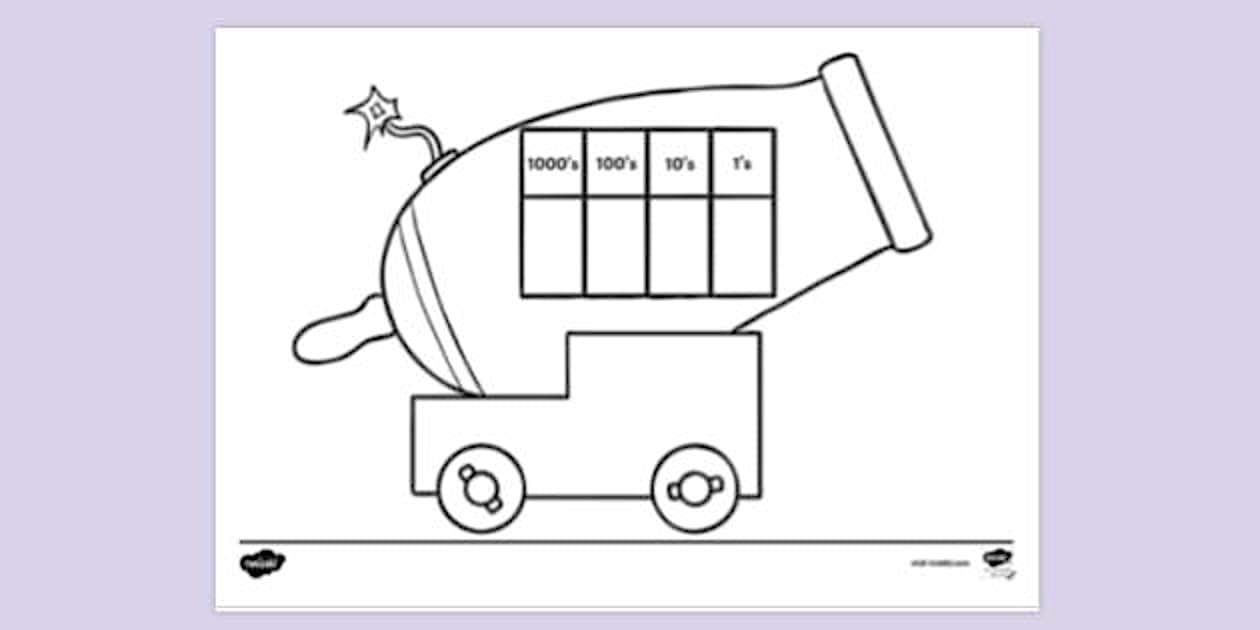 Cannon Place Value Colouring | Colouring Sheet - Twinkl