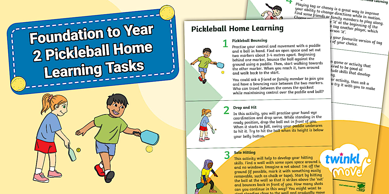Task 2 Pe Layout Move PE F-2 Pickleball Home Learning Tasks
