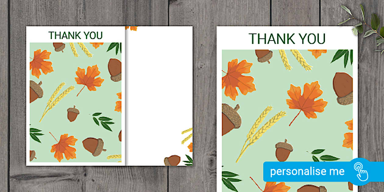 Falling Leaves Thank You Note Cards | Autumn Leaf Theme Thank You Card - View #11