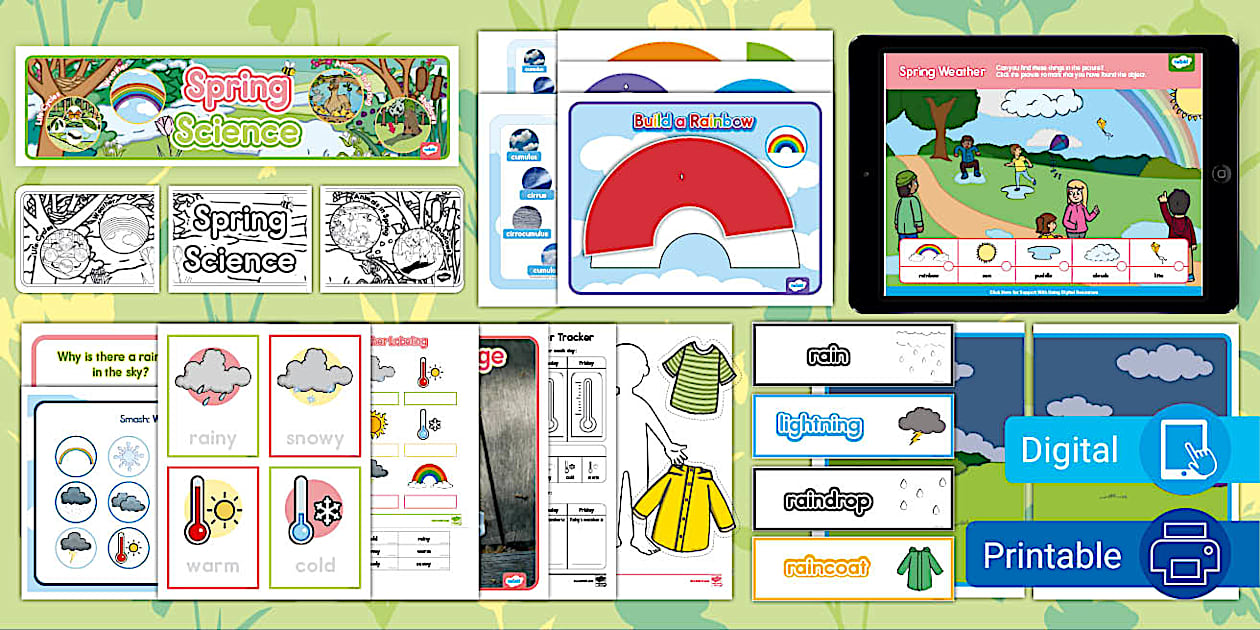 Spring Weather Science Learning Center Activity Pack