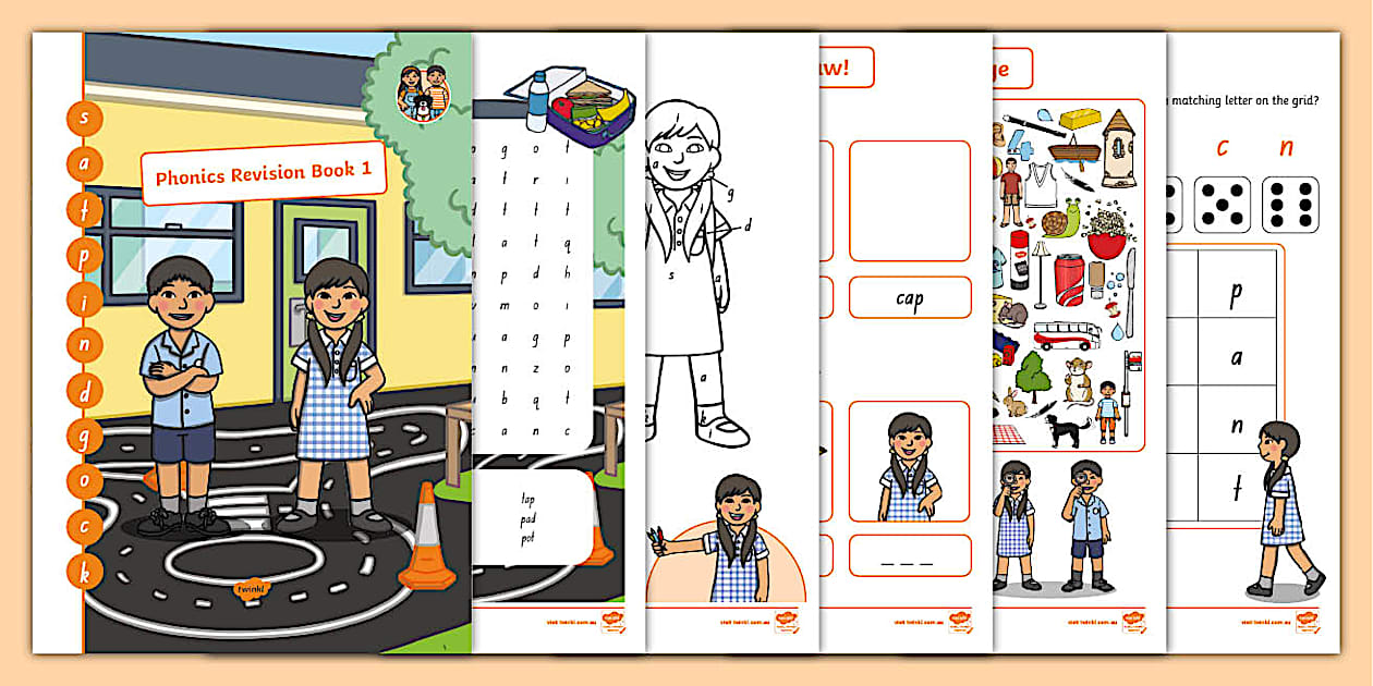 Phonics Revision Book: s a t p i n d g o c k - Twinkl