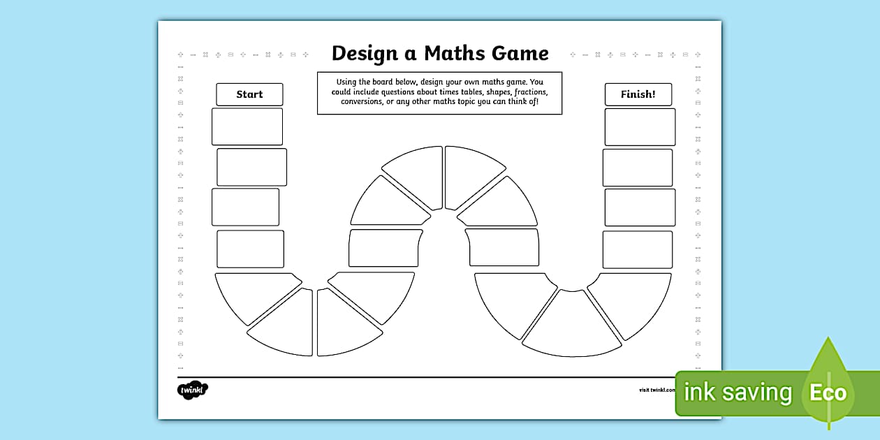 👉 Design a Maths Board Game Activity Sheet (teacher made)
