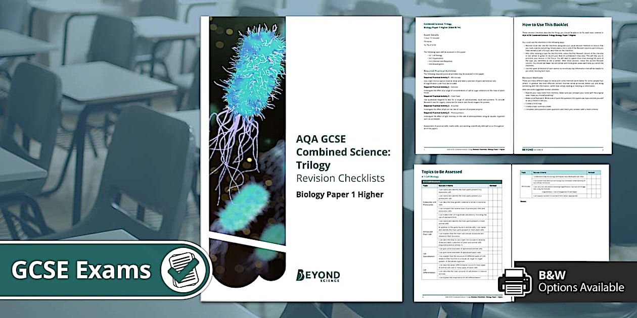 Biology Paper 1 Higher Revision Checklist | AQA GCSE Trilogy