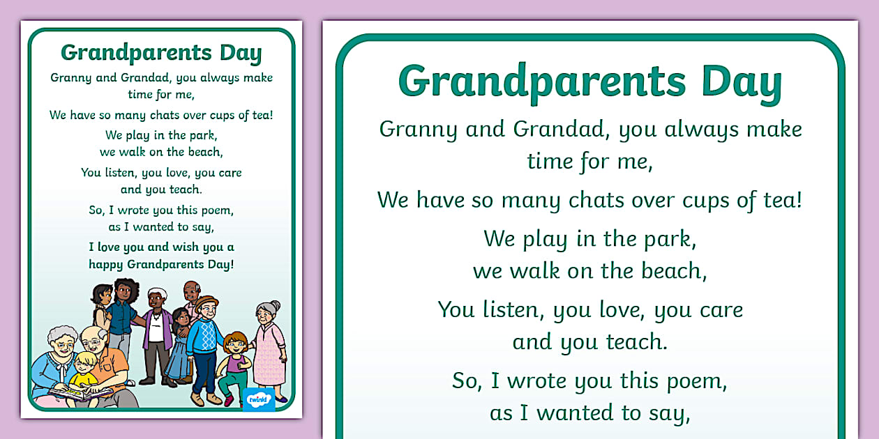 Grandparents Day Poem Poster (ティーチャーメイド)